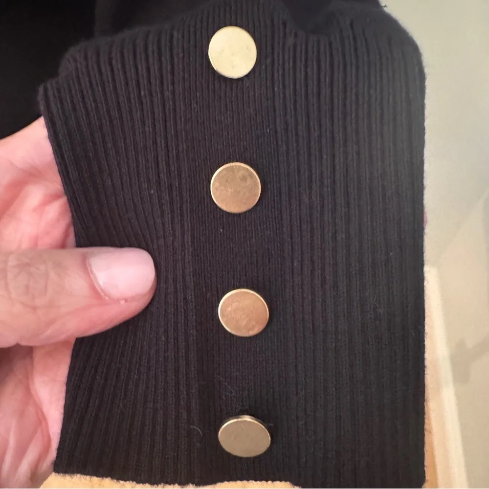 Cyrus Black Open Front Long Cardigan Size: Large - Picture 5 of 7